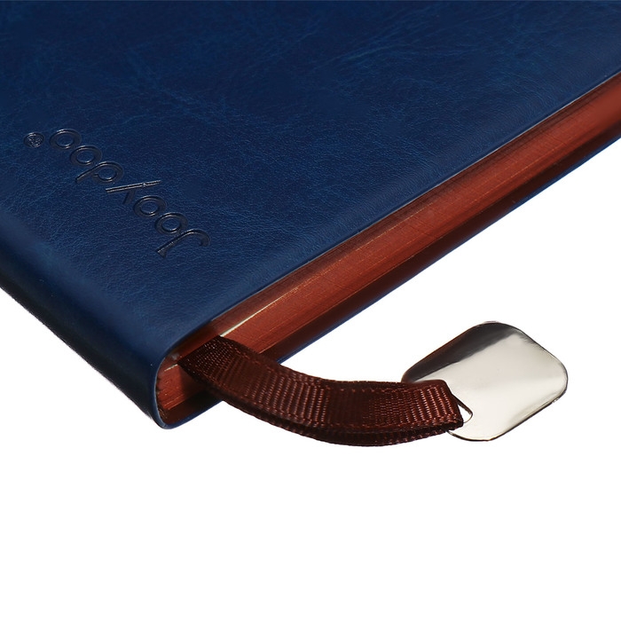 Органайзер на кольцах, B6, 116л, клетка, обл.кожзам, коричневый срез, Синий