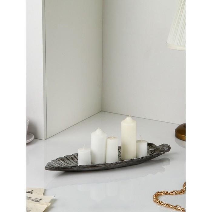 Органайзер &laquo;Лист&raquo;, полистоун, цвет серебро