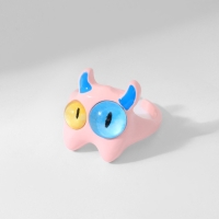 Кольцо &laquo;Монстрик&raquo; с рожками, цвет розовый, безразмерное