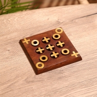 Игра настольная "Крестики-нолики" 12,5х12,5х1 см, дерево шишам