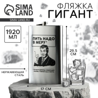 Фляжка ГИГАНТ &laquo;Мера&raquo;, 1920 мл, серебристая