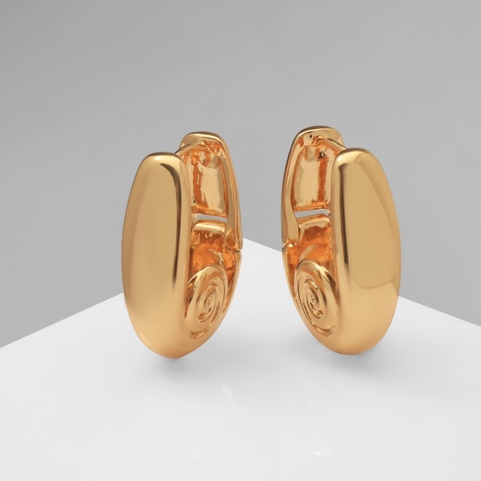 Серьги металл &laquo;Аккорд&raquo; лира, волна, цвет золото