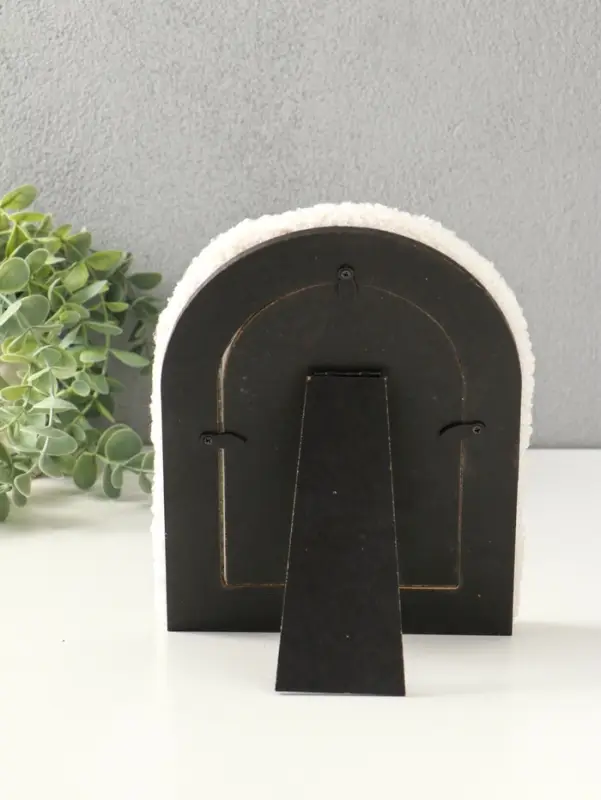 Фоторамка МДФ, иск. мех 10х15 см "Плюш. Арка" белая 21,5х16,5х2 см