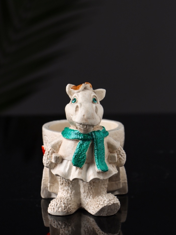 Фигурное Кашпо "Лошадь с тележкой" 10х10х6 см, бежевый