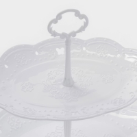 Этажерка-фруктовница овальная &laquo;Вивьен&raquo;, 2 яруса, 25,5&times;17,5/30&times;21,5 см, цвет белый