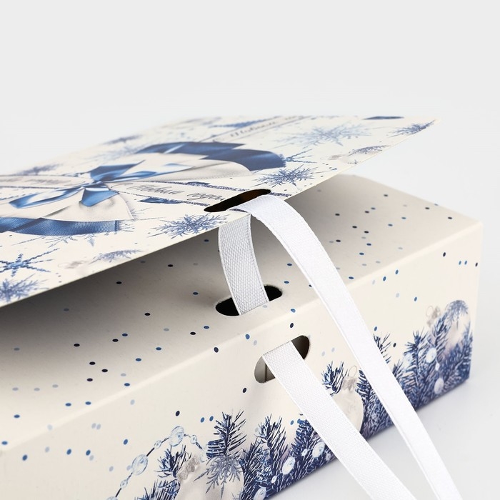 Коробка подарочная новогодняя складная двухсторонняя &laquo;Синяя сказка&raquo;, 16.5 х 12.5 х 5 см, Новый год