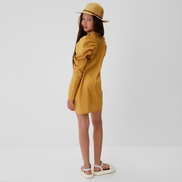 Платье детское MINAKU: Cotton collection цвет горчица, рост 152