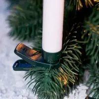 Светодиодные &laquo;Свечи на прищепках&raquo; 10 см, набор 10 шт, 10 LED, от батареек АААх10, пульт, свечение тёплое белое