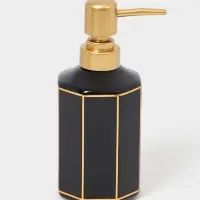 Набор для ванной "Равновесие", 2 предмета (дозатор для мыла, стакан), цвет черный