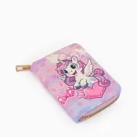 Кошелек дет 07-01-01 Июнь2549 единорог, 8,5*2,5*10,5 см, 2 отд+отд/молн, д/карт, розовый