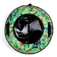 Тюбинг &ndash; ватрушка &laquo;Пиксели&raquo;, диаметр чехла 90 см, зелёная, чёрный, Winter Star