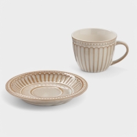 Чайная пара Доляна "Винтаж" 250 мл блюдце 15х2 см, кружка 11,5х9х7 см, цвет бежевый