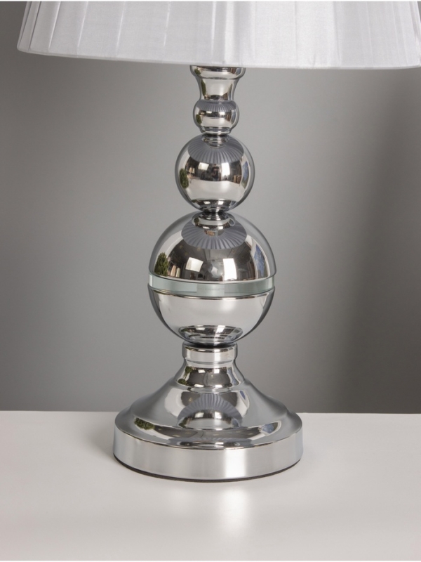 Лампа настольная &laquo;Бабл&raquo; 1х40Вт Е27 + ночник 3Вт хром 24.5,24,5.44см