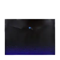 Папка-конверт на кнопке формат А4 180мкр Черная с металлизированной отделкой МИКС (шр на шт)   10843