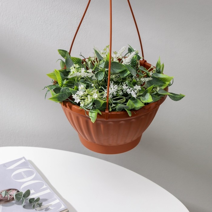 Кашпо для цветов подвесное «Мирабель», 2,5 л, цвет коричневый Кашпо для цветов подвесное «Мирабель», 2,5 л, цвет коричневый