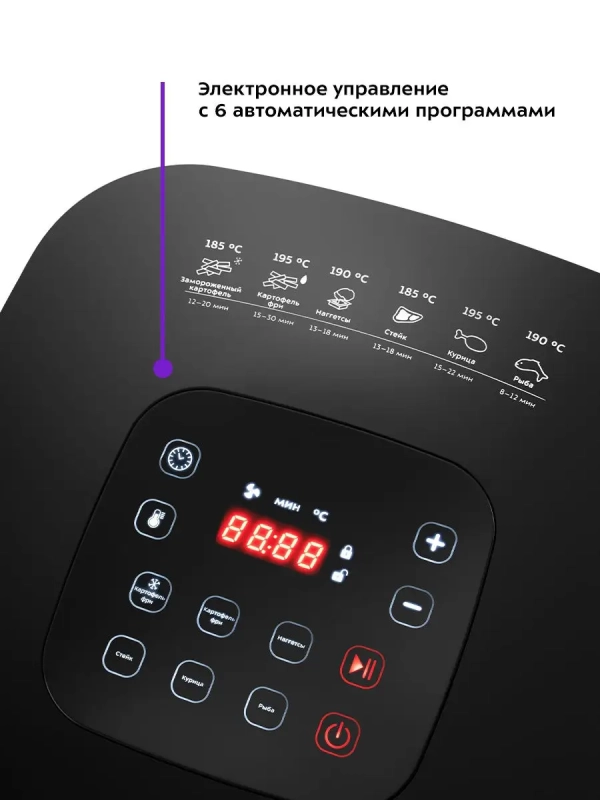 Аэрогриль электрический КТ-2217 - 4.5 л - 1500 Вт