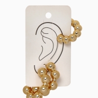 Набор серьги и каффы 3 шт &laquo;Бублики&raquo; дутые, цвет золото