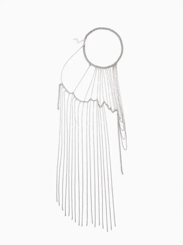 Бодичейн через плечо &laquo;Цепочка&raquo;, цвет серебро