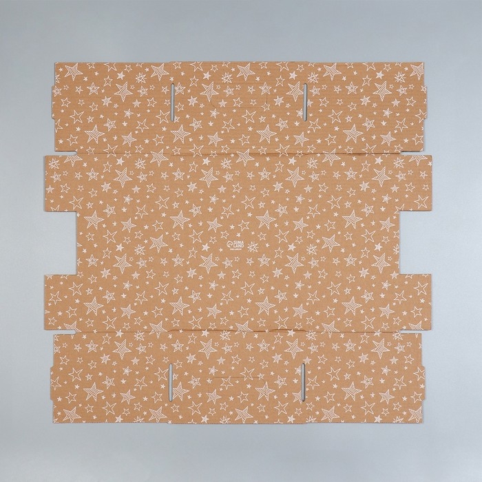 Коробка подарочная складная бурая, упаковка, &laquo;Звёзды&raquo;, 32 х 25 х 16 см