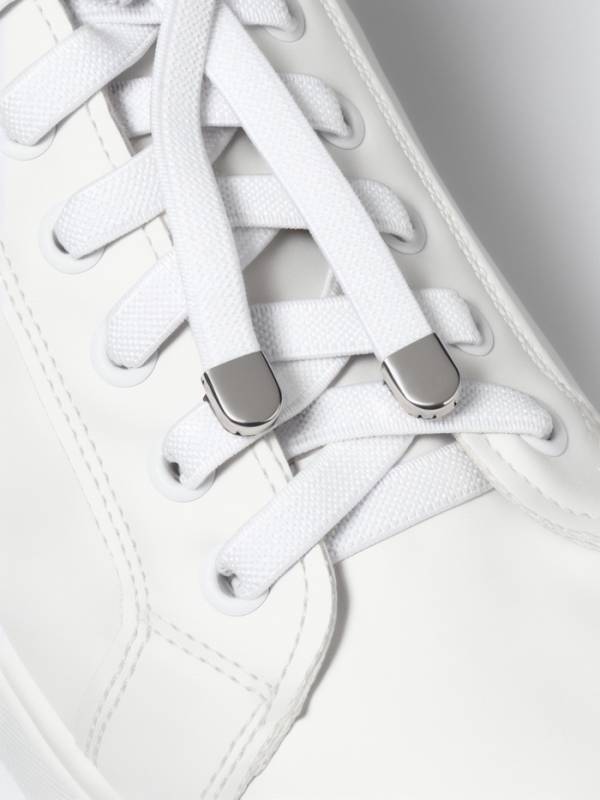 Шнурки с плоск сечением 8мм 100&plusmn;5см (пара) эласт с фикс бел пакет SS