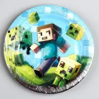 Тарелка одноразовая бумажная &laquo;Пиксели&raquo;, 18 см