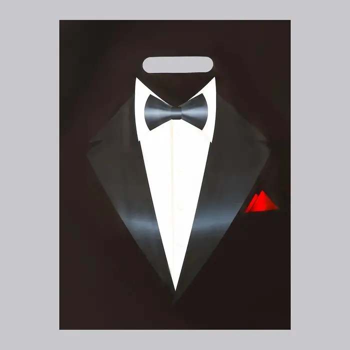 Пакет "Смокинг", полиэтиленовый с вырубной ручкой, 30 х 40 см, 50 мк