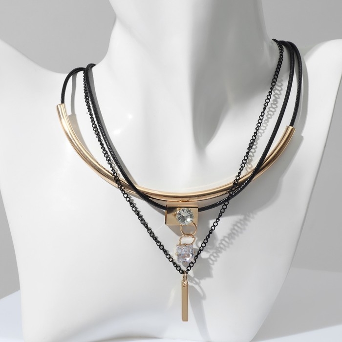 Кулон &laquo;Эксклюзив&raquo; ромб, цвет белый в золоте, 37 см