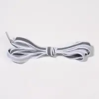 Шнурки для обуви, пара, плоские, со светоотражающей полосой, 10 мм, 110 см, белые