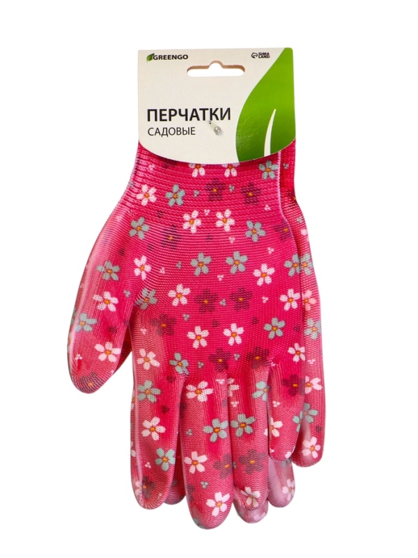 Перчатки нейлоновые, с ПВХ точками, размер 8, МИКС, &laquo;Цветы&raquo;, Greengo