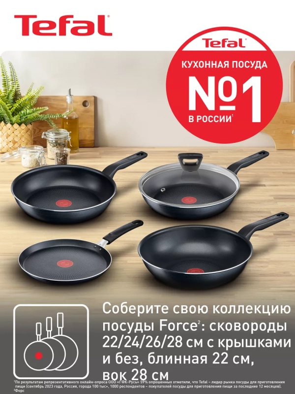 Сковорода Force 22 см с антипригарным покрытием, глубокая