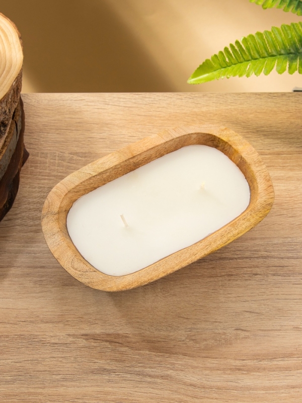 Свеча в деревянной чаше, парафин и соевый воск 20х13х5,5 см Свеча в деревянной чаше, парафин и соевый воск 20х13х5,5 см