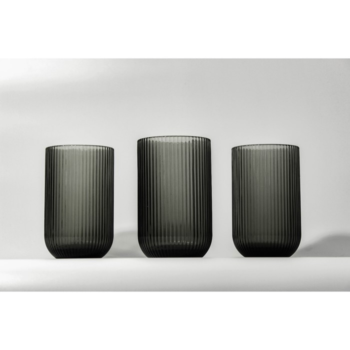 Стакан стеклянный Magistro &laquo;Грани&raquo;, 400 мл, 8&times;13 см, цвет графит