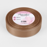 Лента репсовая 25мм*25&plusmn;1ярд(23м&plusmn;1м) серебряные нити №173 бежевый АУ