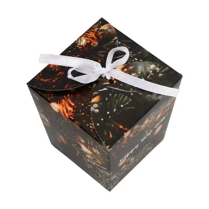 Бонбоньерка, новогодняя подарочная упаковка Hapy new year, 7.5&times;8&times;7.5 см