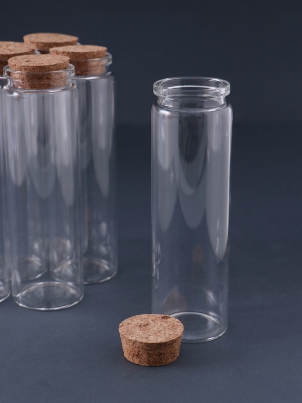 Декор для творчества стекло "Баночка с пробкой" набор 6 шт 12х3,7х3,7 см