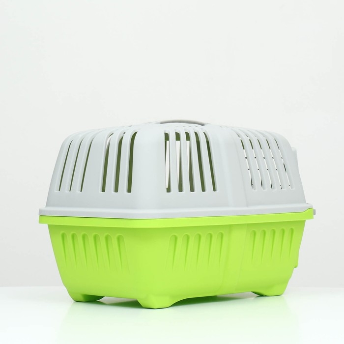 Переноска для животных пластиковая 47 х 30 х 35 см, вес до 9 кг, зелёная