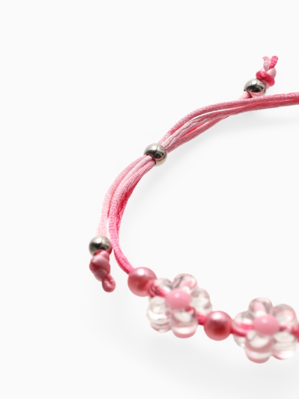 Браслет детский Браслет детский "Выбражулька" на затяжке, единорог с бусинами цветы, цветной