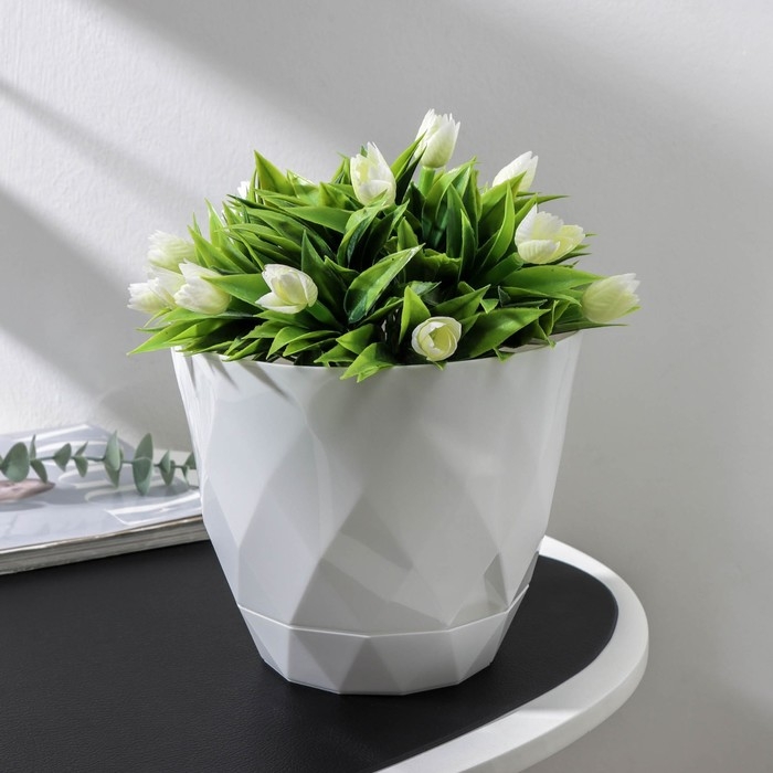 Горшок для цветов с поддоном Laurel, 2,3 л, d=17,5 см, h=15 см, белый Горшок для цветов с поддоном Laurel, 2,3 л, d=17,5 см, h=15 см, белый