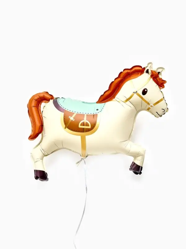Воздушный шар фольгированный 28" "Лошадка", цвет белый