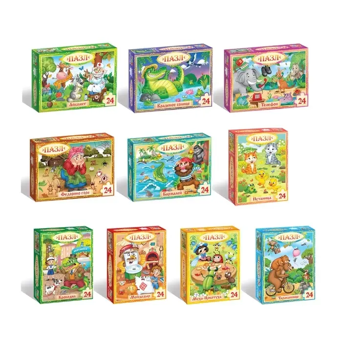 Набор пазлов "Сказки Корнея Чуковского", 10 в 1