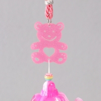 Музыка ветра металл от сглаза "Мишка с 6 колокольчиками" розовый h=53см Музыка ветра металл от сглаза "Мишка с 6 колокольчиками" розовый h=53см