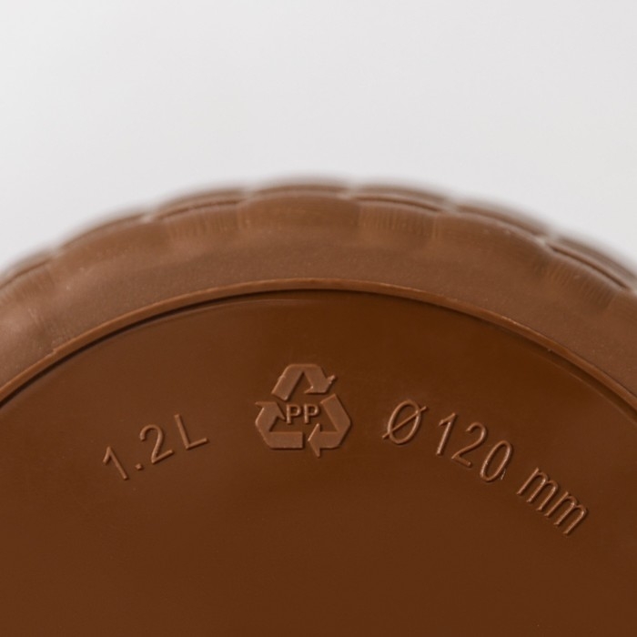 Горшок для цветов с поддоном &laquo;Ротанг&raquo;, 1,2 л, цвет тёмно-коричневый