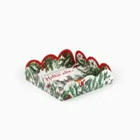 Коробка для кондитерских изделий с пластиковой крышкой &laquo;С Новым годом!&raquo;, 10.5 х 10.5 х 3 см