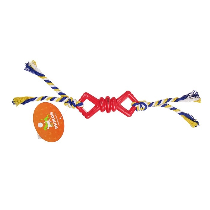 Игрушка жевательная с канатом Игрушка жевательная с канатом "Бантик", 11 см, микс цветов