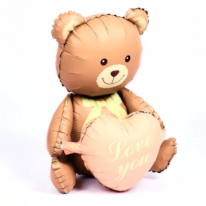 Воздушный шар фольгированный 42 Воздушный шар фольгированный 42" «Медвежонок с сердцем», матовый, под воздух