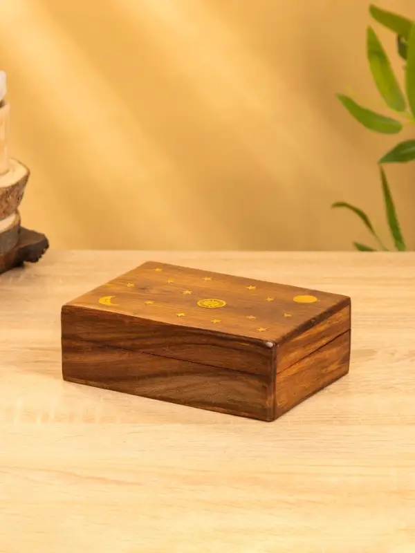 Шкатулка "День и ночь" 18х13х6 см, дерево шишам