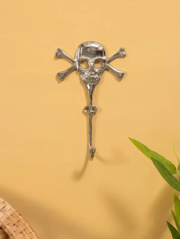 Крючок настенный "Весёлый Роджер" 23х14х5 см, алюминий, цв. серебро