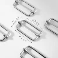 Пряжка регулирующая, вн. ширина=32 мм, s=5 мм, 5 шт., цвет серебряный