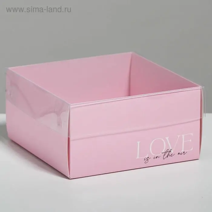 Коробка под бенто-торт с PVC крышкой, кондитерская упаковка &laquo;Love&raquo;, 12 х 6 х 11,5 см