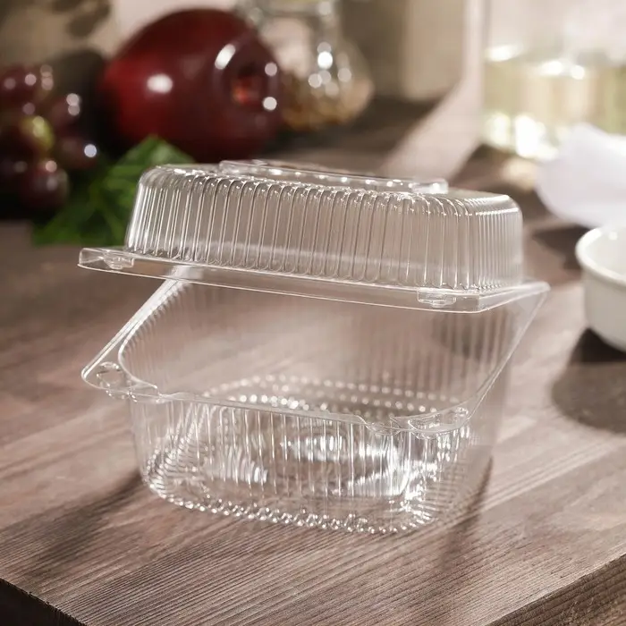 Контейнер одноразовый с неразъёмной крышкой ИП-9НАВ, пластик, 200 мл, 13&times;13&times;6 см, прозрачный